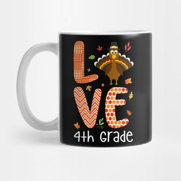 Love 4th Grade Thanksgiving Gift Shirt by Terryeare